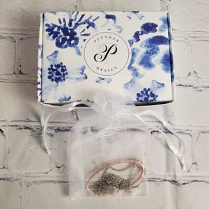 Plunder Jewelry Women's‎ Necklace *Kai* Rose Gold Silver Sparkle New In Box